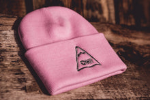  Pink Beanie hat with triangle logo and OH! embroidered in the centre
